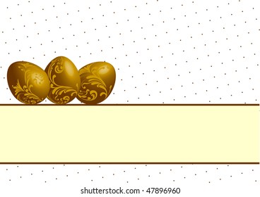 easter vector background with eggs. gold. chocolate