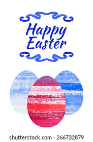 Easter vector background with multicolored watercolor eggs