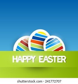 Easter Vector Background with Paper Eggs