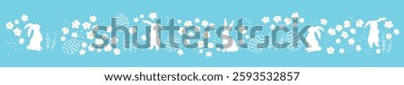 Easter Vector Banner with Sweet Bunny and Pastel Decorations