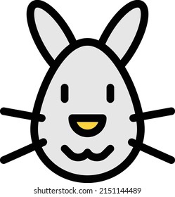 easter vector color line icon