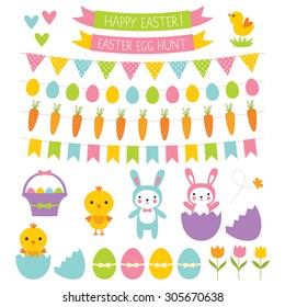 Easter vector design elements