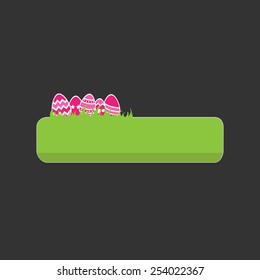  Easter vector green button with eggs