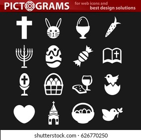 easter vector icons for user interface design