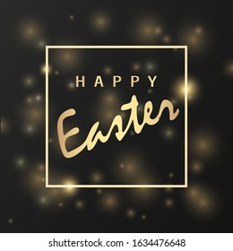 Easter vector illustration with calligraphy greeting religious happy easter