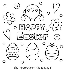 Easter Vector illustration. Coloring page.