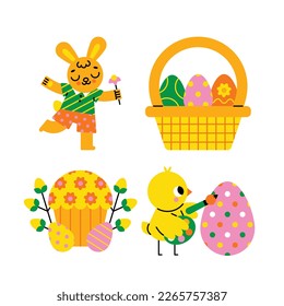 Diseño de la Ilustración del Vector de Pascua. Temporada de Pascua.