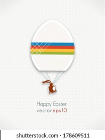 easter vector illustration with easter egg and bunny 