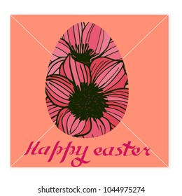 Easter vector illustration with eggs, rose  flowers and bunnies. Excellent for the design of postcards, posters, stickers and so on.