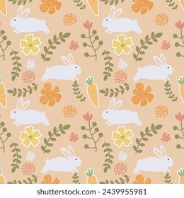 Patrón sin fisuras de ilustración vectorial de Pascua. Ideal para textiles, tela, papel de embalaje y cualquier impresión.