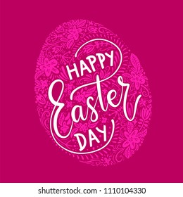 Easter vector lettering card. Happy Easter day.