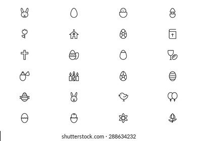 Easter Vector Outline Icons 1