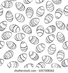 Easter vector seamless pattern with cartoon doodle objects, symbols and items. Perfect for fabric, wrapping, scrapbooking, Ñ�oloring book