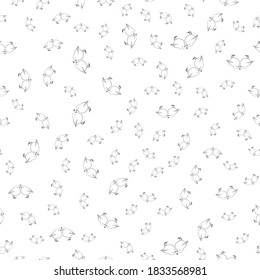 Easter vector seamless pattern Chickens. Monochrome wallpaper for Easter holiday design, textile, prints, wrapping, card etc Vintage, engraving, sketch style