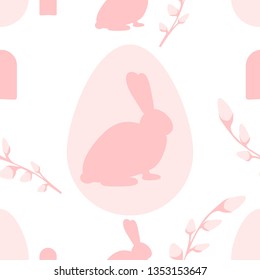 Easter vector seamless pattern. It contains all the attributes of Easter. 