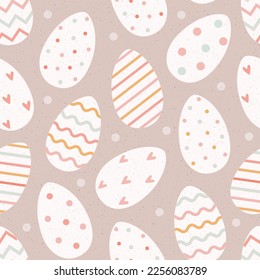 Easter vector seamless pattern with eggs. Can use for wrapping paper, fabric, background.
