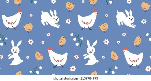 Easter vector seamless pattern for wrapping paper, wallpaper, fabric, scrapbooking background