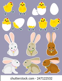 Easter vector set