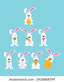 Easter Vectors Of 8 Adorable Easter Bunny Rabbit For Easter Sunday