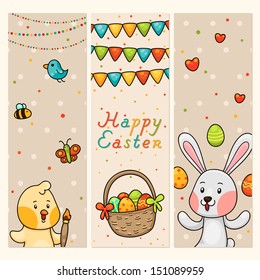 Easter vertical banners, set 