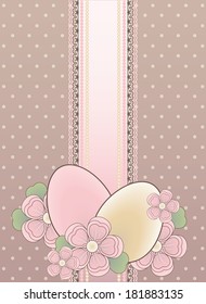 Easter vintage banner, vector illustration 