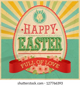 Easter vintage card. Vector illustration.