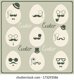 Easter vintage  eggs. Vector illustration.