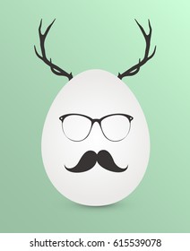 Easter vintage hipster egg. Vector illustration.