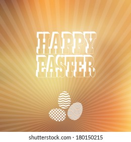  Easter vintage label. Vector web and mobile interface blured background.  Vector illustration.