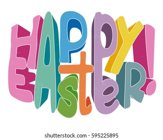 easter vintage lettering background