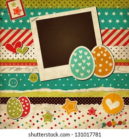 Easter vintage scrap card with eggs