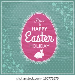 Easter vintage typographical background. Vector illustration for your design.
