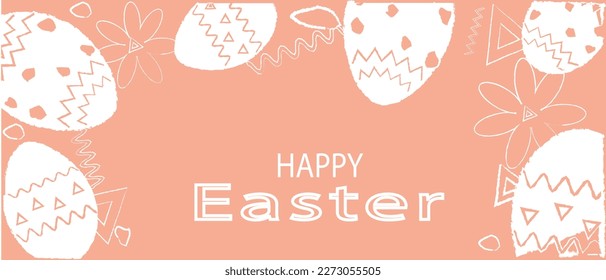 Banner web de Pascua con huevos pintados de colores de Pascua. Huevos de Pascua con textura diferente. Ilustración del vector EPS10