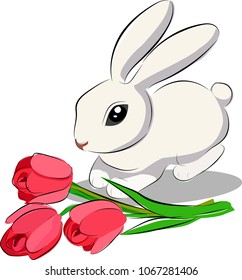 
Easter white rabbit