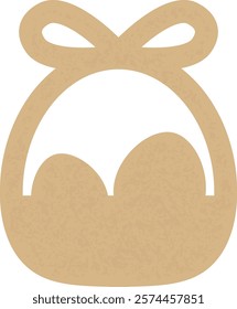 Easter Wicker Basket With Eggs Vector Illustration