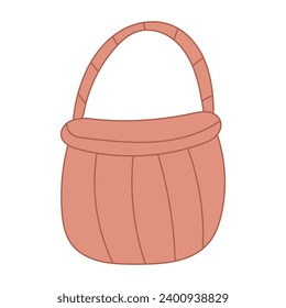 easter wicker basket hunting eggs icon element vector illustration