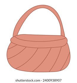easter wicker basket hunting eggs icon element vector illustration