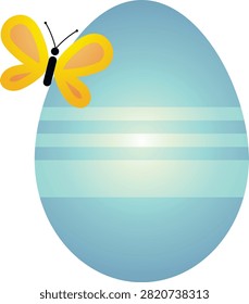 Easter is a widely celebrated holiday that represents themes of renewal, hope, new beginnings, and the beauty of spring. One of the most recognizable symbols associated with Eastertide is the decorated egg, which has been used for centuries as a representation of life, growth, and transformation.

This vector illustration features a blue Eastertime ovum decorated with horizontal stripes and a small yellow and orange butterfly. Created in a flat, hand-drawn style, the artwork combines traditional Eastertime symbolism with a modern decorative approach. The simple yet colorful composition makes it suitable for postcards, greeting cards, digital decorations, stickers, seasonal advertisements, educational materials, and creative design projects.

The combination of the ovum and butterfly creates a meaningful spring-themed image representing renewal, beauty, and positive change.

The Symbolism of the Eastertide ovum

The Eastertide ovum is one of the most important symbols of Easter celebrations around the world.

Traditionally, ovums represent:

New life
Growth
Hope
Renewal
Transformation
Fresh beginnings

The egg’s natural connection with life and rebirth makes it a powerful symbol during the spring season.

Decorating eggs has become a creative tradition enjoyed by families, communities, and artists.

History of Decorated Easter Eggs

The tradition of decorating ovums has existed for many generations across different cultures.

People decorate eggs using:

Natural dyes
Paint
Patterns
Artistic designs
Decorative materials

Today, Easter egg artwork appears in many forms, including:

Digital illustrations
Greeting cards
Home decorations
Party supplies
Online graphics

Modern designs often combine traditional symbols with contemporary artistic styles.

Meaning of the Blue Eastertime Egg

The blue color of this Eastertime egg creates a calm and refreshing visual appearance.

Blue is commonly associated with:

Peace
Harmony
Trust
Calmness
Freshness
Open skies