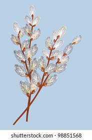 Easter willow-model for design of gift packs, patterns fabric, wallpaper, web sites, etc.