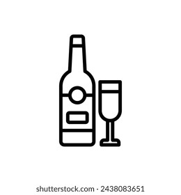 Easter Wine Icon Outline Vector Illustration