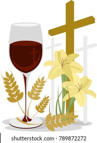 Easter - wine, wheat and lilies