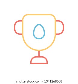 Easter Winner Cup Outline Vector Icon