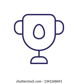 Easter Winner Cup Outline Vector Icon