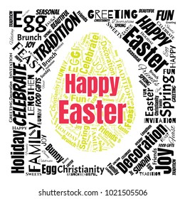 Easter Word Cloud Collage. Good Wishes Vector Illustration