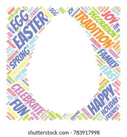 Easter Word Cloud Collage. Good Wishes Vector Illustration