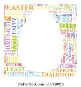Easter Word Cloud Collage. Good Wishes Vector Illustration