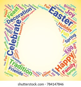 Easter Word Cloud Collage. Good Wishes Vector Illustration
