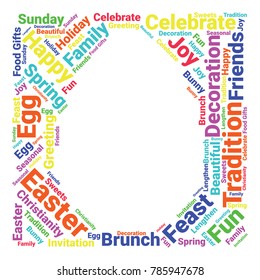 Easter Word Cloud Collage. Good Wishes Vector Illustration