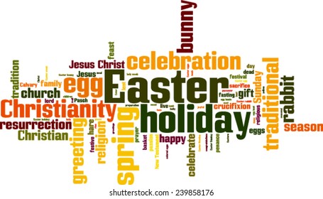 Easter word cloud concept. Vector illustration