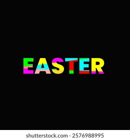 EASTER word made from colorful letters